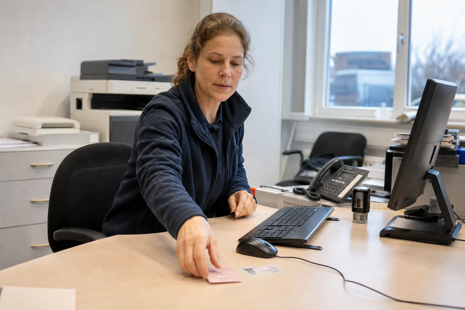 Alter Papierführerschein und Kartenführerschein liegen nebeneinander auf einem Schreibtisch.